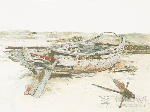 莫也 《船》 119×90cm 油画 约9.6平尺 2007年作 款识：莫也 moryi  2007