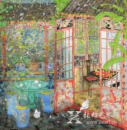 国家一级美术师方向的作品《农家小院》以16万元成交