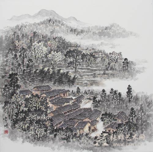 陈火明作品《雾起秀山》