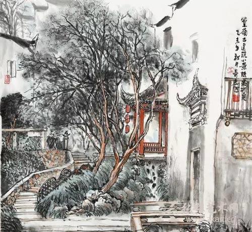 王奇志 篁岭古建筑小景随处可见 68x68cm