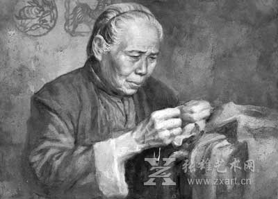 成文正《慈母手中线》局部 成文正《慈母手中线》局部