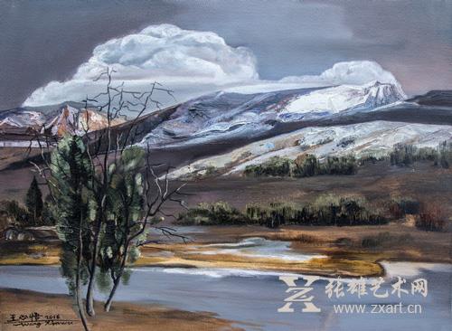 王心悟 | 《贺兰云起》 | 布面油画 | 81 x 60cm | 2016年