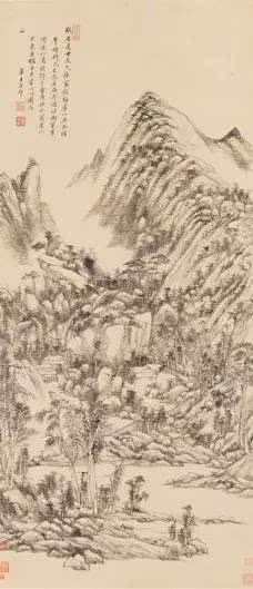 王原祁 虞山胜景 水墨纸本 立轴