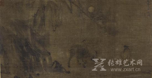 2829（传）杜谿《李源与圆泽》 水墨绢本 立轴 估价：400万-550万港币