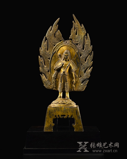 3203 北魏皇兴四年 鎏金铜莲华手菩萨立像估价3,000,000 — 4,000,000港币