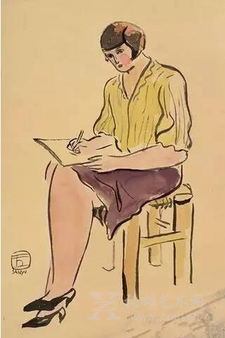 常玉《紫裙女士》 1920/30年代作，估价：350,000 – 500,000 港元